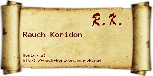 Rauch Koridon névjegykártya